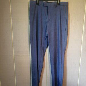 Banana Republic Blue Herringbone Slim Fit Flat Front Dress Pants 31 x 30